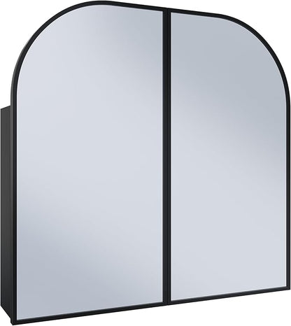 Swiss Madison Porte 32 x 31 Arched Recessed/Wall Mount Medicine Cabinet with Mirror in Black
