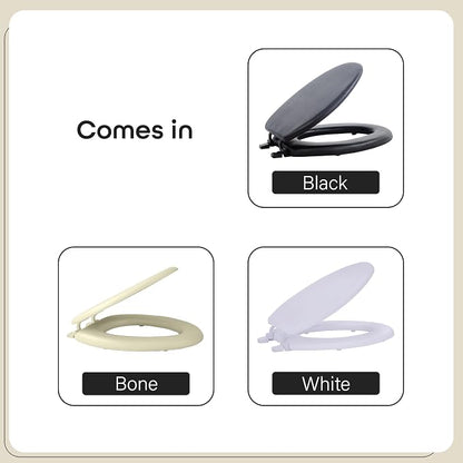 Soft Elongated Vinyl Toilet Seat, Black, 19 in | Toilet-Seat Construction: Contoured Seat Profile and Durable Finish Create a Polished Fixture Update.