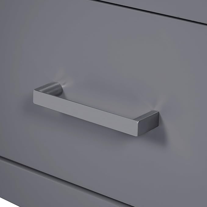 Favfurish 48" Bathroom Vanity with Ceramic Double Sink, Undermount Double Basin Vanity Set w/2 Divided Drawers and 4 Double-Layer Soft Close Doors & Built-in Shelf, Freestanding Storage Cabinet,Gray