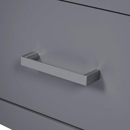 Favfurish 48" Bathroom Vanity with Ceramic Double Sink, Undermount Double Basin Vanity Set w/2 Divided Drawers and 4 Double-Layer Soft Close Doors & Built-in Shelf, Freestanding Storage Cabinet,Gray