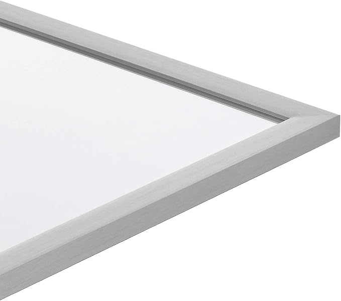 Amazon Basics Rectangular Wall Mount Mirror for Bedroom, Living Room, Entryway, 24" x 36", Standard Trim, Nickel, Hangs Horizontally or Vertically
