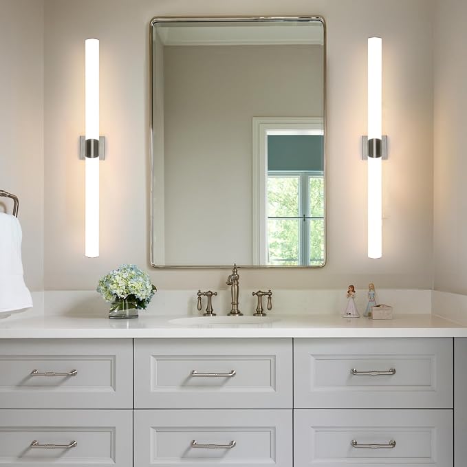 39" Brushed Nickel Bathroom Vanity Lights, Wall Lighting Fixtures | Modern Wall Light for Bathroom Bedroom Living Room Hallway