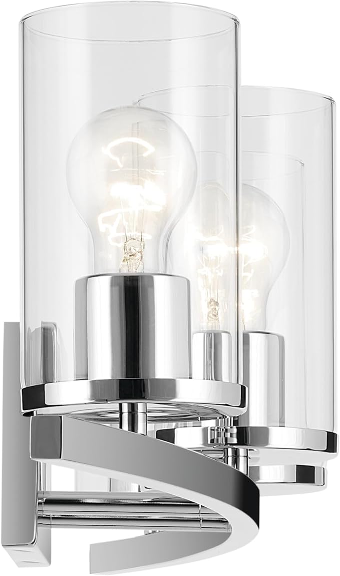 Kichler Crosby 31.25" 4-Light Vanity Light with Clear Glass in Chrome, for Bathroom, (31.25 x 8.75), 45498CHCLR