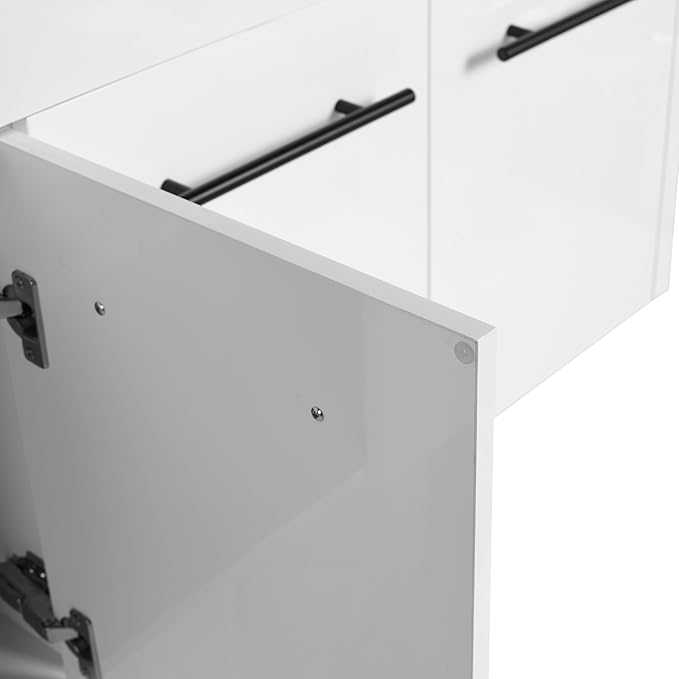 60 Inch Floating Bathroom Vanity,60" Bathroom Vanity Without Sink,Modern Bathroom Vanity Cabinet,White Wall Mounted Cabinet(Sink Basin Not Included)