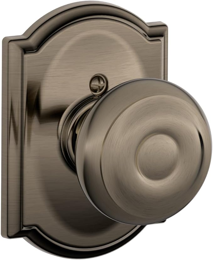 Schlage F170 GEO 620 CAM Camelot Collection Georgian Decorative Trim Knob, Antique Pewter