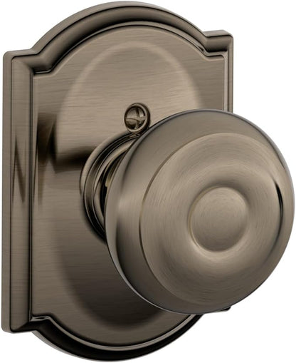 Schlage F170 GEO 620 CAM Camelot Collection Georgian Decorative Trim Knob, Antique Pewter
