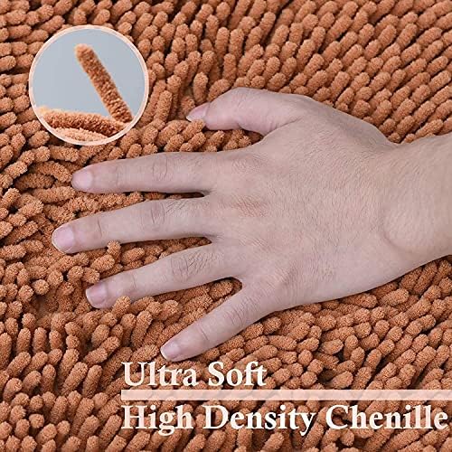 Bathroom Rugs Sets 3 Piece Non Slip Extra Absorbent Shaggy Chenille Batroom Rugs and Mats Sets, Soft & Dry Bath Rug/Mat Sets for Batroom Washable Carpets
