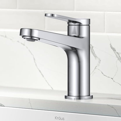 KRAUS Indy Single Handle One Hole Bathroom Sink Faucet in Chrome, KBF-1411CH