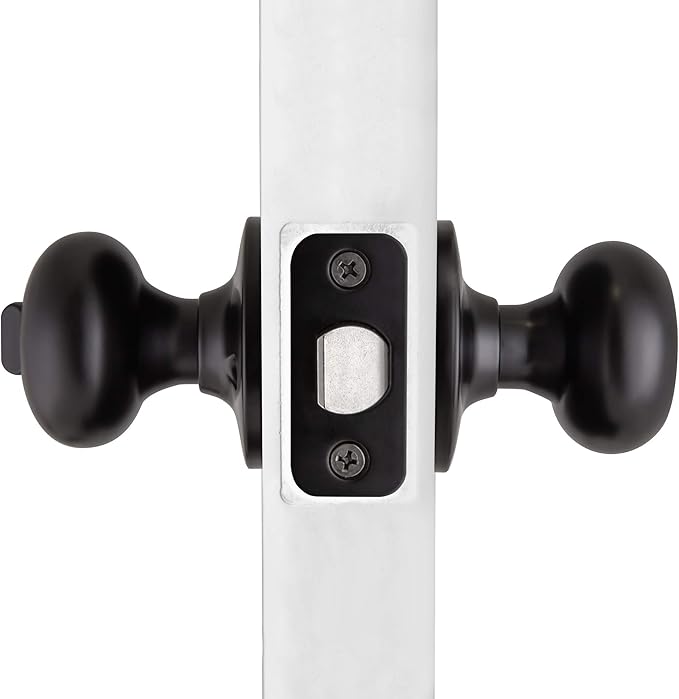 Design House 778944 Cambridge 2-Way Adjustable Privacy Door Knob for Bathroom Bedroom, Matte Black