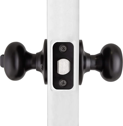Design House 778944 Cambridge 2-Way Adjustable Privacy Door Knob for Bathroom Bedroom, Matte Black