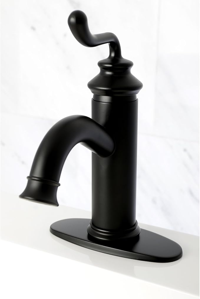 Kingston Brass LS5410RL Royale Bathroom Faucet, Matte Black, 5.88 x 5.06 x 9
