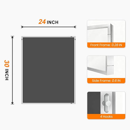Bathroom Vanity Mirror for Wall, 24"x30" Bathroom Mirror for Over Sink | HD Shatterproof Glass, Rectangular Metal Frame, Horizontally or Vertically, Mirror for Bathroom, Living Room, Entryway,Silver