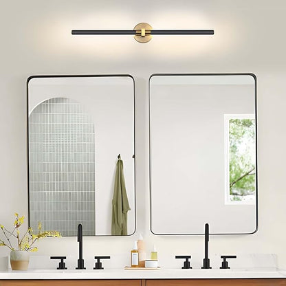 31" Black and Gold Vanity Light Bathroom Light Fixtures Over Mirror, 360° Rotatable LED Brushed Gold and Black Vanity Lights for Bathroom,18W 4000K Modern Vanity Light Bar for Bedroom Hallway Entryway