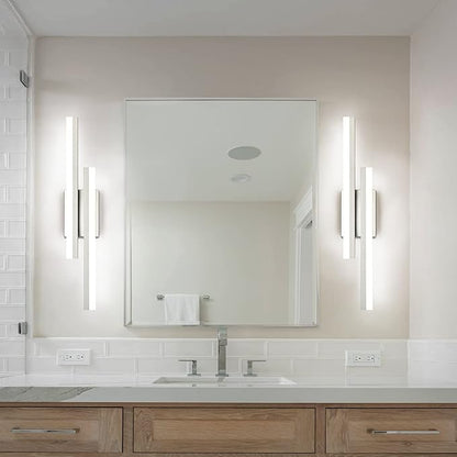 PRESDE 24 Inch LED Vanity Light Brushed Nickel Bathroom Light Fixtures Over Mirror Modern Bath Lighting Bar 5CCT