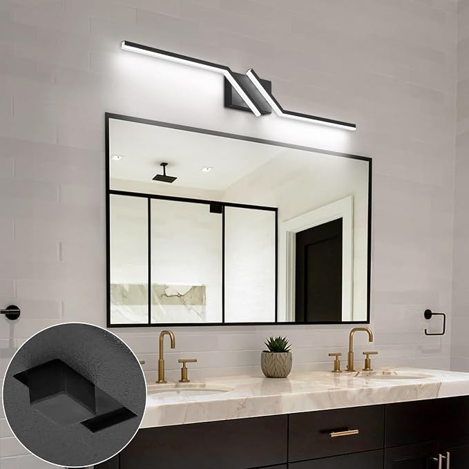 Modern Bathroom Vanity Light Matte Black Vanity Lighting Fixtures 40 Inch LED 5CCT Dimmable Lighting Fixtures Over Mirror