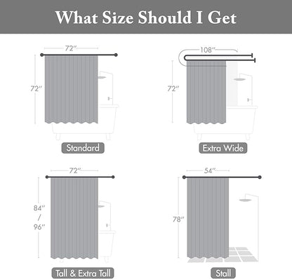 Madison Park Amherst Bathroom Shower Curtain Faux Silk Pieced Striped Modern Microfiber Bath Curtains, 72x84 Inches, Black
