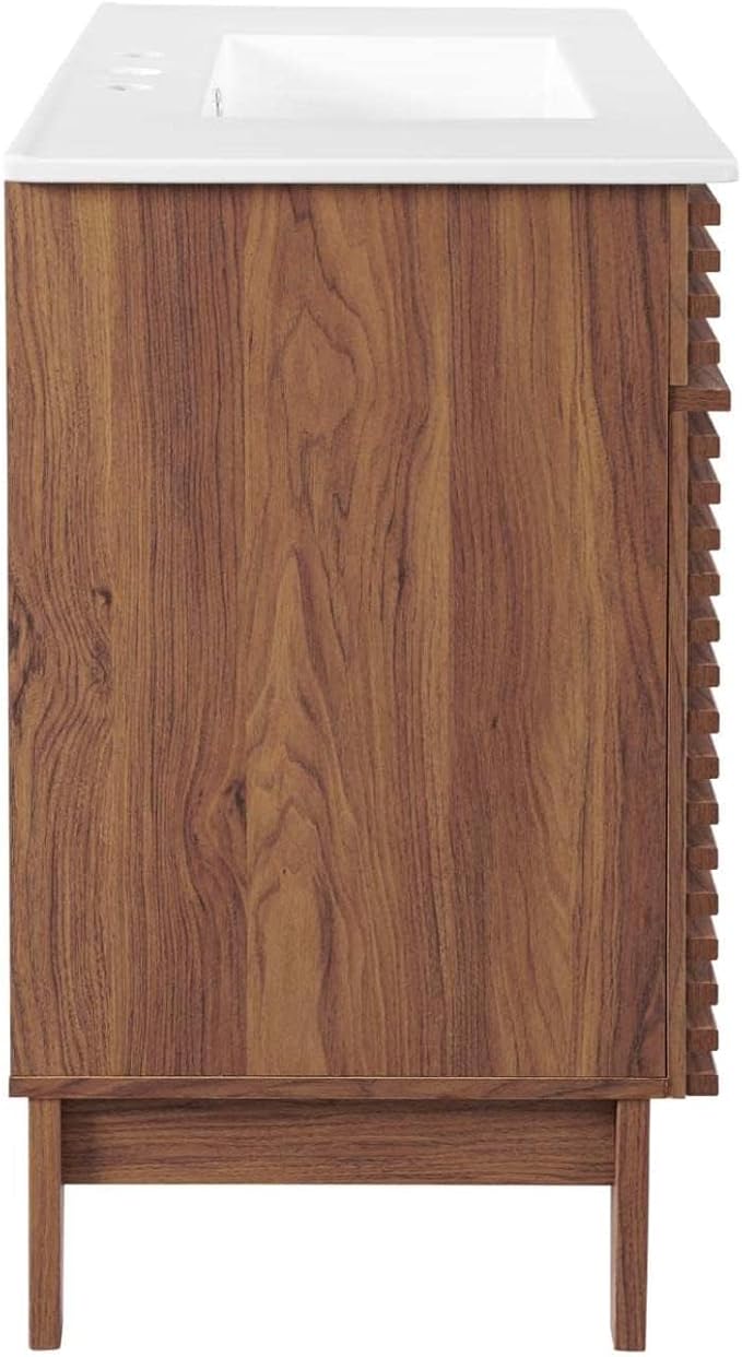 Modway Render 36" Bathroom Vanity in Walnut White