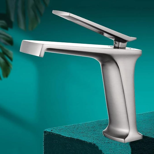 Waterfall Type Single Hole Wide Spout Sink Tap, Brass Faucet for Bathroom Sink-Gold(Gris)