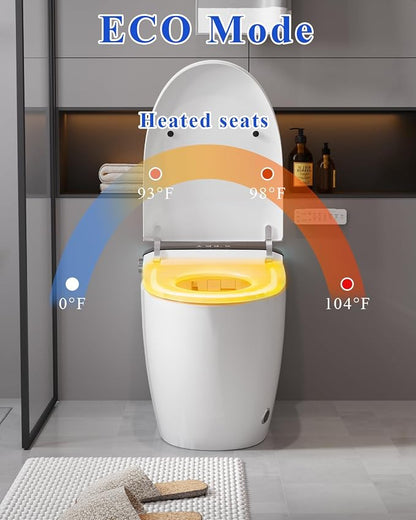 TOTTE Smart Toilet with Bidet, Hands-Free with Auto Open/Close Lid & Self-Cleaning Bowl, Adaptive Warm Water Wash & Heated Seat, Built-in Aroma, One-Piece Elongated Design