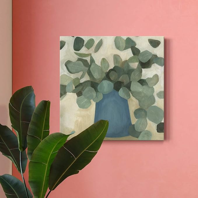 Renditions Gallery Greenery Still Life Wall Art, Premium Gallery Wrapped Canvas Decor, Ready to Hang, 16 in H x 16 in W, Made in America Print