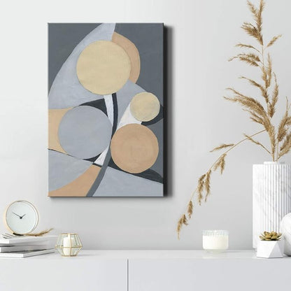 Renditions Gallery Canvas Wall Art Modern Paintings & Prints Decorations Grey Brown Rug Abstrac Canvas Wall Hanging Artwork Picture for Bedroom Living Room Office Kitchen - 8"x12" LT02