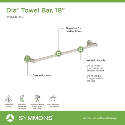 Symmons 35AC4BUNDLESTN Dia 4-Piece Wall-Mounted Bathroom Hardware Set in Satin Nickel