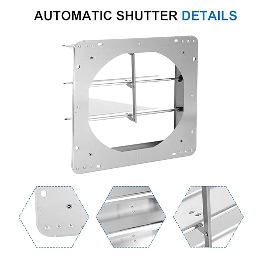 Simple Deluxe 14-Inch Square Aluminum Automatic Gravity Shutter Louver Vent, Silver,2-Pack