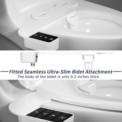 Bidet Attachment for Toilet, Retractable Self Cleaning Cold Water Bidets for Existing Toilets, Bidet Toilet Seat Attachment with Pressure Controls, Bidet Attachment for Frontal & Rear Wash, Black