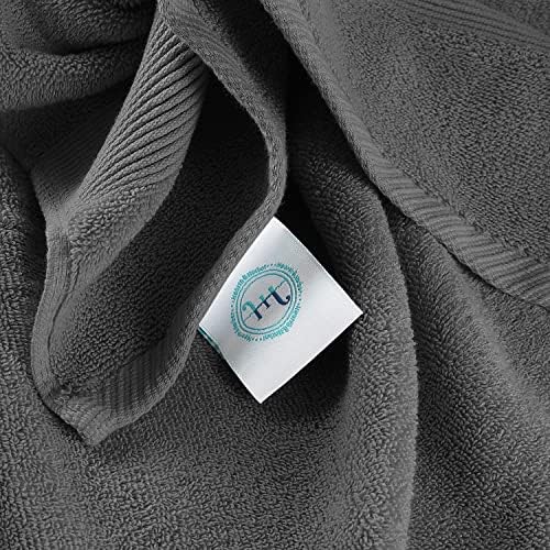 Hearth & Harbor Bath Towels for Bathroom - 100% Ring Spun Cotton Luxury Bathroom Towels - Ultra Soft & Highly Absorbent, Bath Towels Set of 6 - Dark Gray