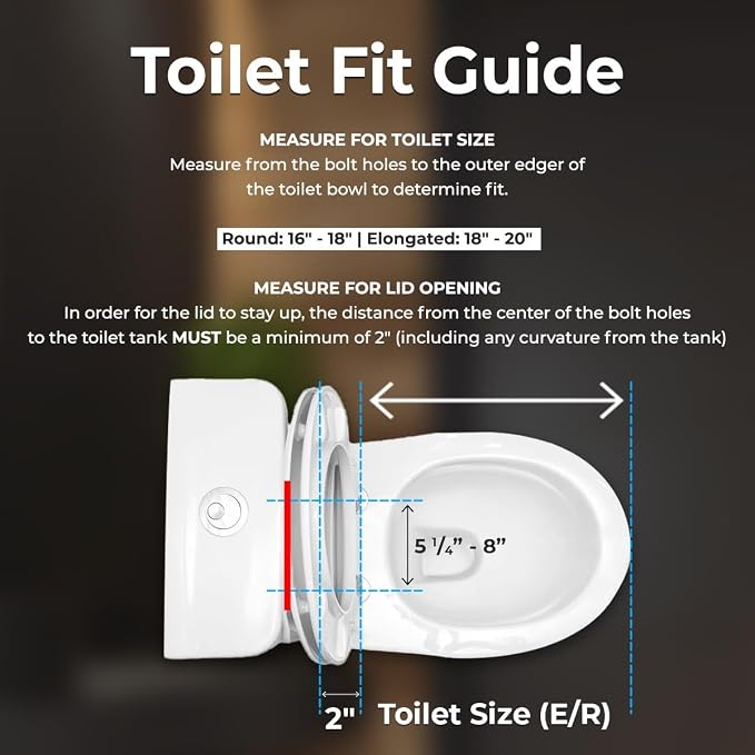 GenieBidet Bidet Toilet Seat Elongated | Fits Your Current Toilet Seat | No Wiring & Easy Install Elongated Bidet | Self Cleaning Dual Nozzles with Rear & Feminine wash | Hybrid T included