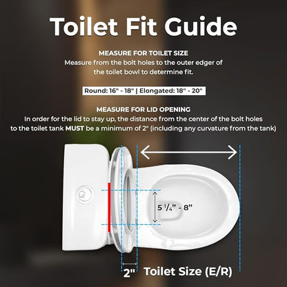 GenieBidet Bidet Toilet Seat Elongated | Fits Your Current Toilet Seat | No Wiring & Easy Install Elongated Bidet | Self Cleaning Dual Nozzles with Rear & Feminine wash | Hybrid T included