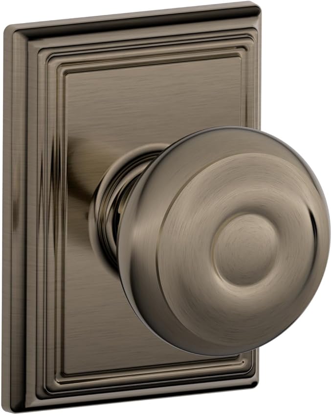 SCHLAGE F10GEO620ADD Addison Collection Georgian Passage Knob, Antique Pewter