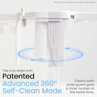 LUXE Bidet NEO 185 Plus Chrome and LUXE Elongated Toilet Seat Bundle