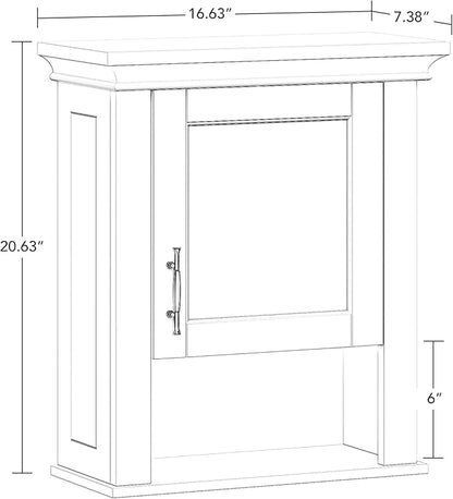 RiverRidge Somerset Single Door Wall Cabinet - Bathroom Medicine Cabinet with Inset Door, Coved Top Shelf, 2 Interior Shelves & Open Display Shelf – Elegant Bathroom Cabinet for Expanded Storage