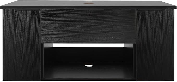 28 Inch Black Floating Bathroom Vanity with 2-Door and 1-Drawer, Modern Wall Mounted Cabinet Without Sink