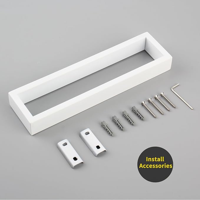 GERZWY SUS304 Stainless Steel Towel Holder Towel Hanger Towel Ring for Bathroom Lavatory Wall Mount Contemporary Style, White