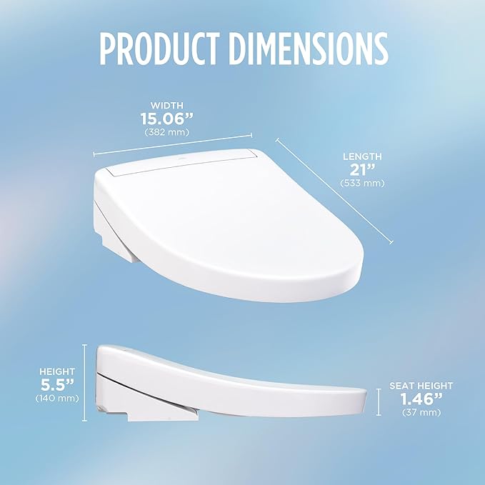 TOTO® WASHLET® S5 Electronic Bidet Toilet Seat with Instantaneous Water Heating, PREMIST and EWATER+ Wand Cleaning, Elongated, Sedona Beige - SW3446#12