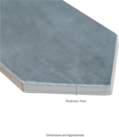 M S International Renzo Denim Glossy Ceramic Picket Wall Tile for Bathroom, Kitchen Backsplash, Accent Wall, and Shower - Sample