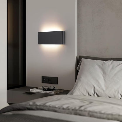 15"Modern LED vanity light,20W Dimmable 5 CCT (3000K-6500K) Adjustable Wall Lamp,Up and Down Wall Lighting,Indoor Wall Sconce for Bedroom,Staircase,Hallway,Dressing Table,2 Pack（Black）