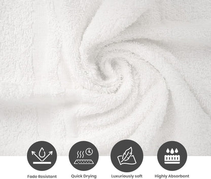 Cinara Bed & Bath Premium 100% Cotton Hand Towels – Soft, Quick Dry & Highly Absorbent – 16x27 Inches, Pack of 24 – Ideal for Bathroom, Salon, Gym, Spa & Everyday Use – White