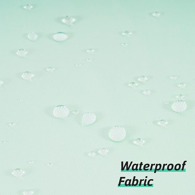 Furlinic Mint Green No Hook Shower Curtain,Polyester Fabric Bathroom Curtains with 10 Split Grommets,Machine Washable & Waterproof,Hotel Grade,Standard Size 72x72 Inch
