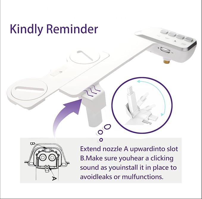 Bidet Attachment for Toilet，Non-Electric Dual Nozzle Hygienic Bidets，Self Cleaning and Adjustable Water Pressure Toilet Bidet for Frontal and Rear Wash（Upgraded PE Hose）