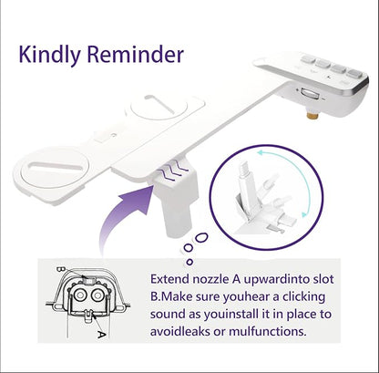 Bidet Attachment for Toilet，Non-Electric Dual Nozzle Hygienic Bidets，Self Cleaning and Adjustable Water Pressure Toilet Bidet for Frontal and Rear Wash（Upgraded PE Hose）