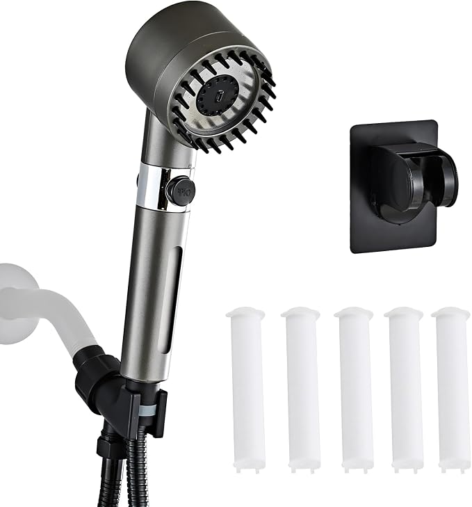 Shower Head High Pressure with Handheld High Pressure | Shower Filter Head for Hard Water Showerhead Black