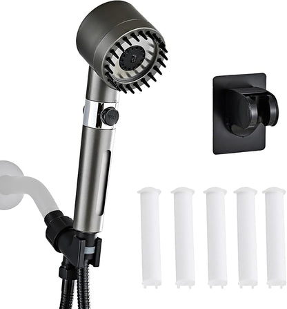 Shower Head High Pressure with Handheld High Pressure | Shower Filter Head for Hard Water Showerhead Black