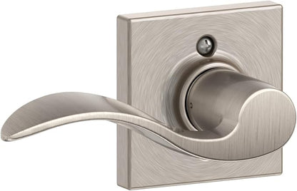 SCHLAGE Accent Lever with Collins Trim Non-Turning Lock in Satin Nickel - Left Handed