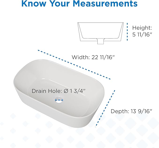 Gerber Cymira 23 in. Oval Vessel Bathroom Sink, Above-Counter Glazed White Fireclay Ceramic Vanity Sink, Modern Transitional Basin Sink Bowl, G0013777