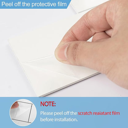 Yipscazo Peel and Stick backsplash 3 x 6 Inches 3D PVC Composite Wall Tile Stick on Backsplash Tile for Kitchen Bathroom, Laundry Room, Fireplace(Polished White, 2 Pieces)