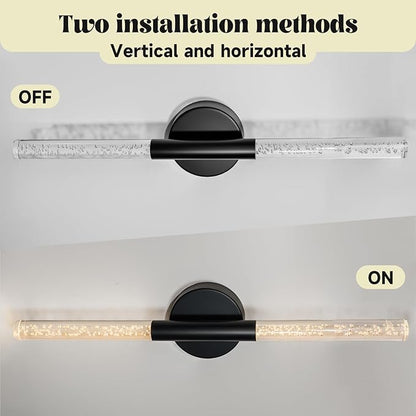 LED Bathroom Vanity Lights,24 inch Bathroom Light Fixtures Over Mirror,3000K Natural Warm Light, ETLï¼†UL Listed, Modern Wall Sconce for Bedroom,Living Room,Hallway,Black