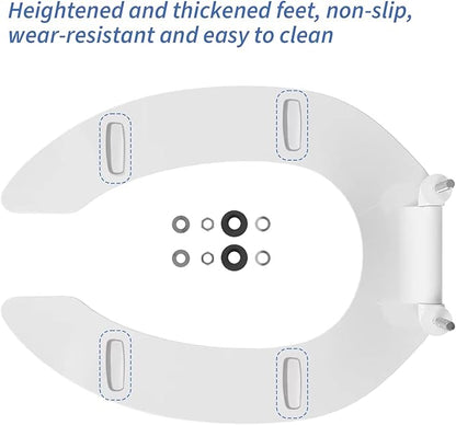 Commercial Heavy Duty Open Front Toilet Seat Without Cover, Thickened Material, Never Loosen, ELONGATED, White (18.5”), 1-Pack